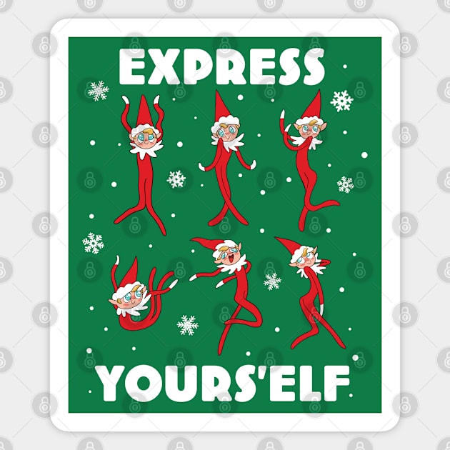 Floopy Dancing Christmas Elf - Express Yours'elf Magnet by CTKR Studio